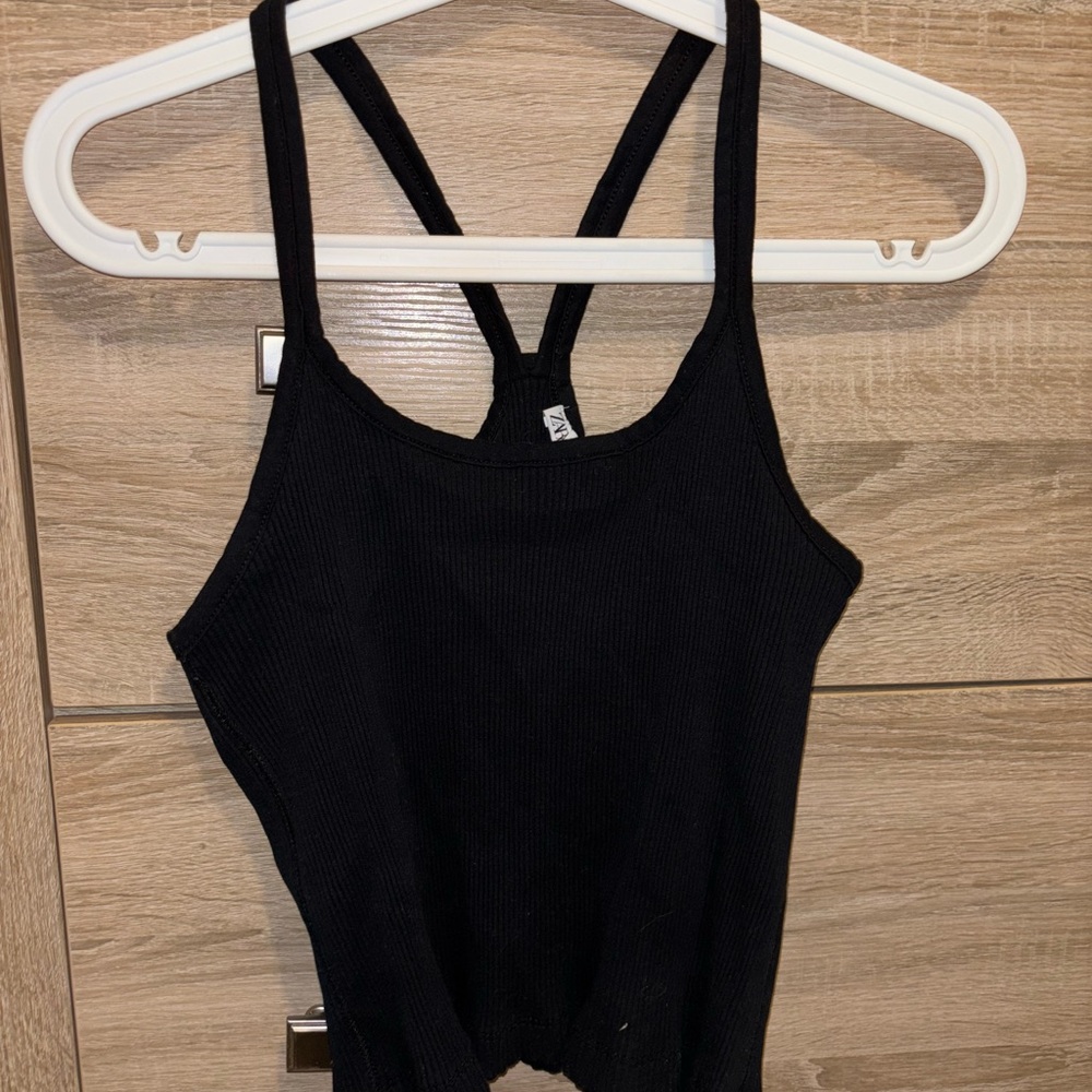Black Ribbed Tank Top